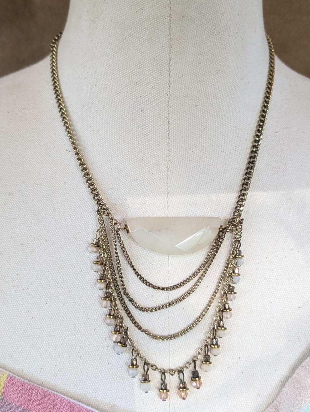 Multi Layered Crystal Dangle Necklace